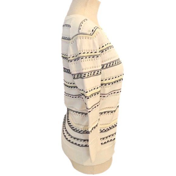 WOMENS Merona white with soft stripes of color cardigan size XS. - Picture 4 of 14